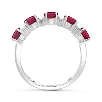 14K White Gold Ruby & Diamond Ring