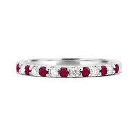 14K White Gold Ruby & Diamond Ring