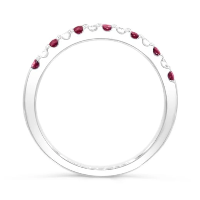 14K White Gold Ruby & Diamond Ring