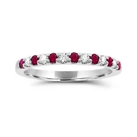 14K White Gold Ruby & Diamond Ring