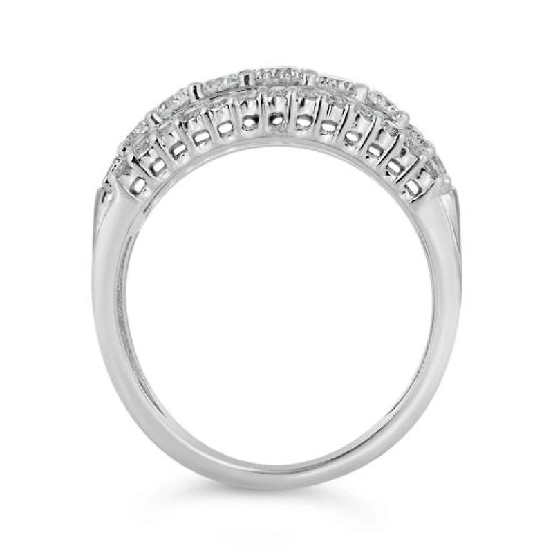 10K White Gold Multi-Row 1.50CTW Diamond Band