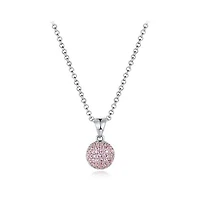 Sterling Silver Pink Cubic Zirconia 8mm Ball Pendant