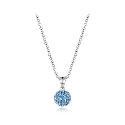 Sterling Silver Blue Cubic Zirconia 8mm Ball Pendant