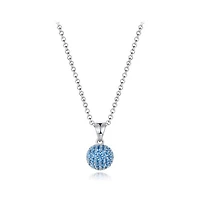 Sterling Silver Blue Cubic Zirconia 8mm Ball Pendant