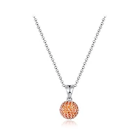Sterling Silver Orange Cubic Zirconia 8mm Ball Pendant