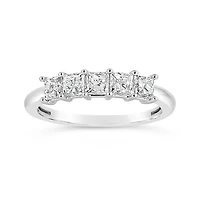 10K White Gold Princess Cut Diamond Band 1.00CTW I2/HI