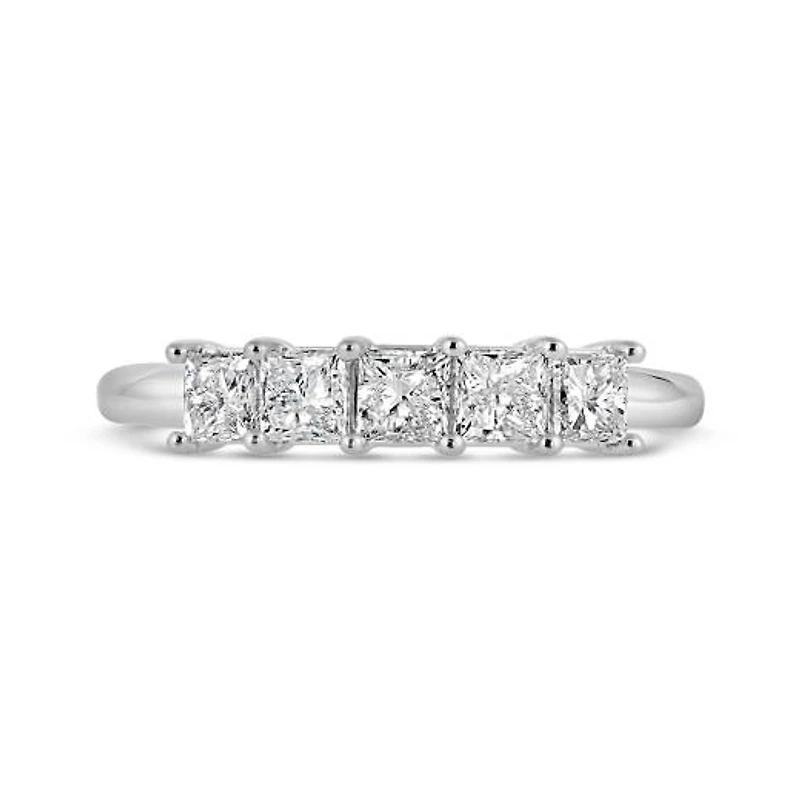 10K White Gold Princess Cut Diamond Band 1.00CTW I2/HI