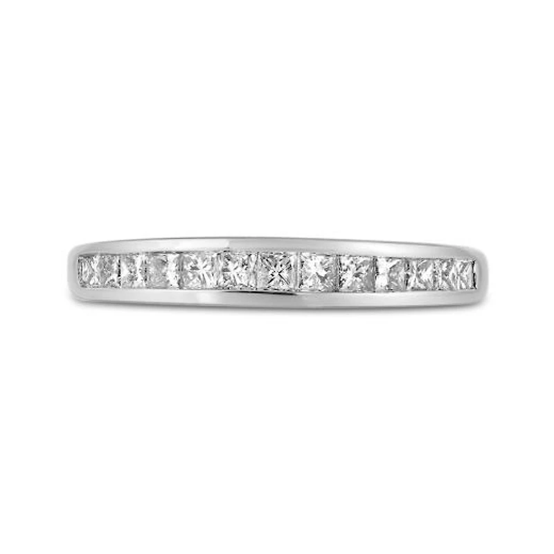 10K White Gold Princess Cut 0.50CTW Diamond Band