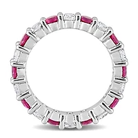 Julianna B Sterling Silver Created Ruby & White Sapphire Ring