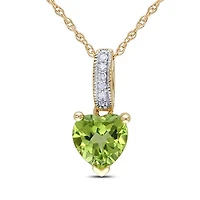 Julianna B 10K Yellow Gold Peridot & Diamond Pendant