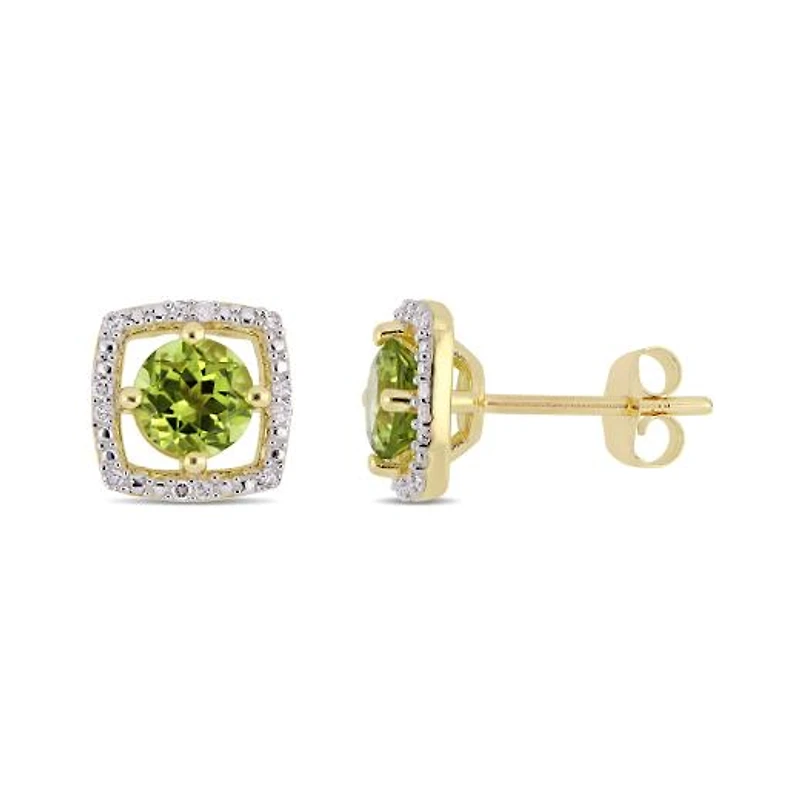 Julianna B 10K Yellow Gold Peridot & Diamond Earrings
