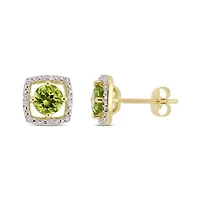 Julianna B 10K Yellow Gold Peridot & Diamond Earrings