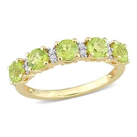 Julianna B Sterling Silver Peridot & White Sapphire Ring