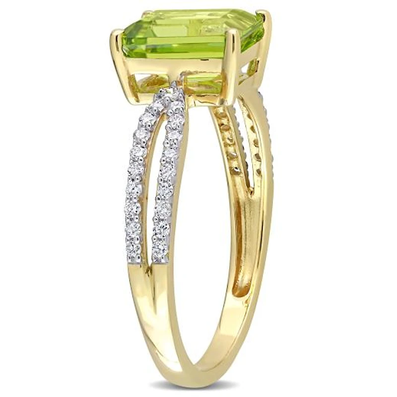 Julianna B 14K Yellow Gold Peridot & Diamond Ring