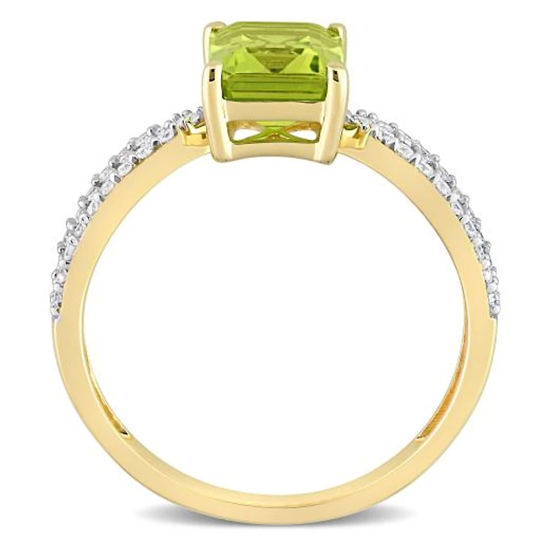 Julianna B 14K Yellow Gold Peridot & Diamond Ring