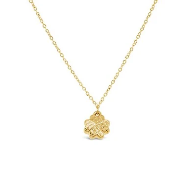 10K Yellow Gold 18" Clover Diamond Cut Necklace