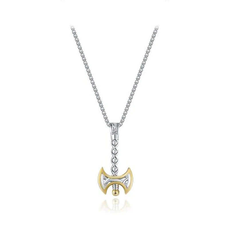 Sterling Silver Warrior Axe 24" Pendant