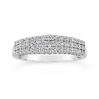 10K White Gold Three Row 0.50CTW Diamond Band