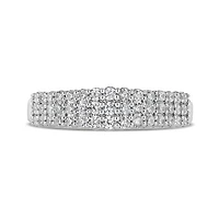 10K White Gold Three Row 0.50CTW Diamond Band