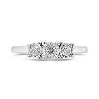 Sterling Silver Three Stone 0.24CTW Diamond Ring