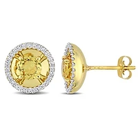 Julianna B 10K Yellow Gold Citrine & Diamond Fashion Earrings