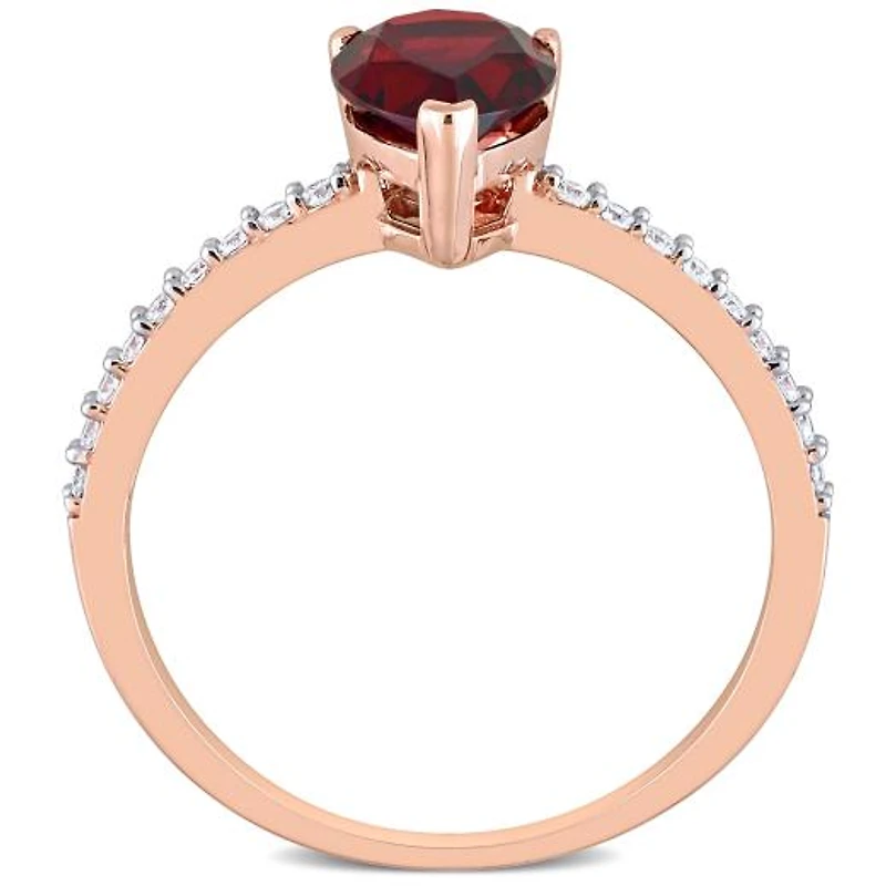 Julianna B 14K Rose Gold Garnet & Diamond Fashion Ring
