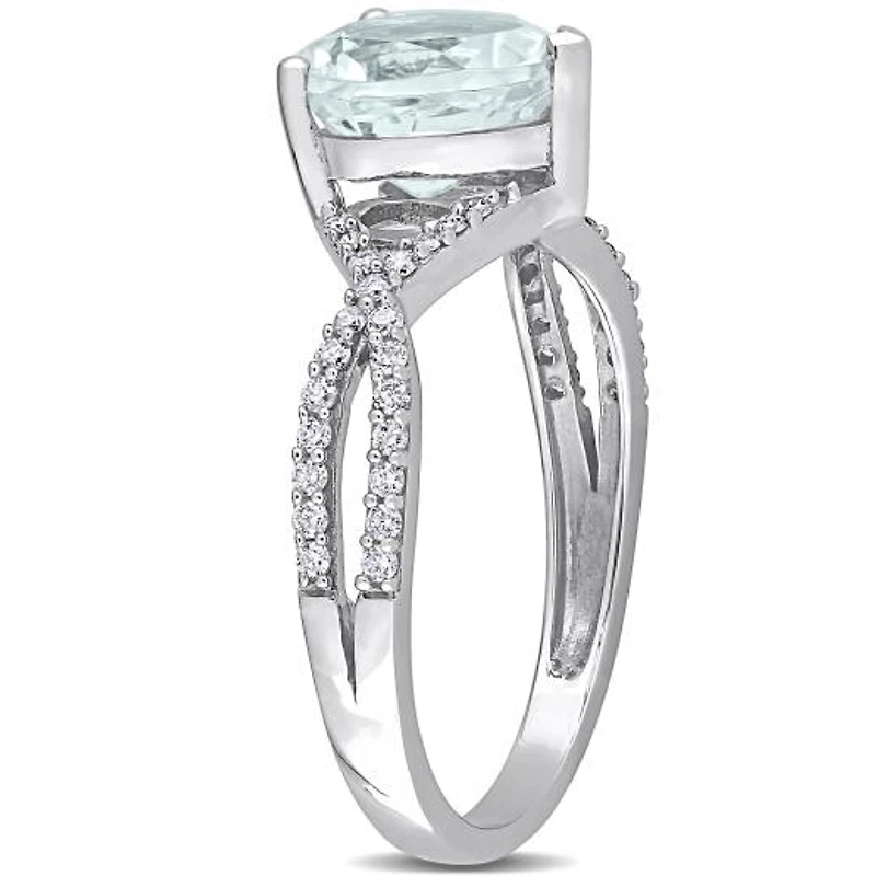 Julianna B 14K White Gold Aquamarine & Diamond Fashion Ring