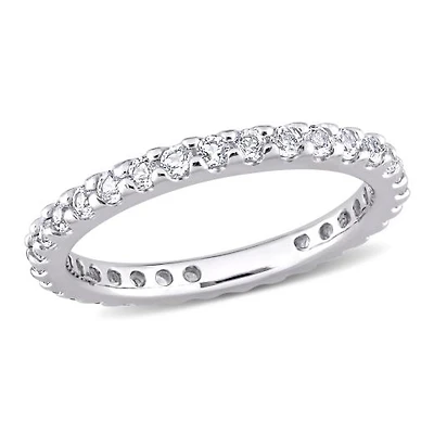 Julianna B 10K White Gold White Topaz Eternity Ring