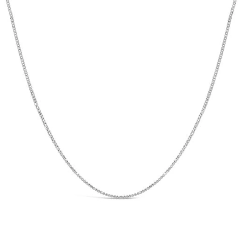 10K White Gold 16" 1.05mm Diamond Cut Curb Chain