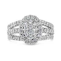 10K White Gold Oval Shaped Fashion Ring 1.50CTW I2/IJ