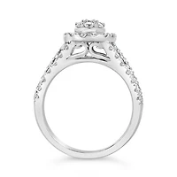 10K White Gold Oval Shaped Fashion Ring 1.50CTW I2/IJ