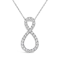 10K White Gold 1.00CTWDiamond Infinity Pendant