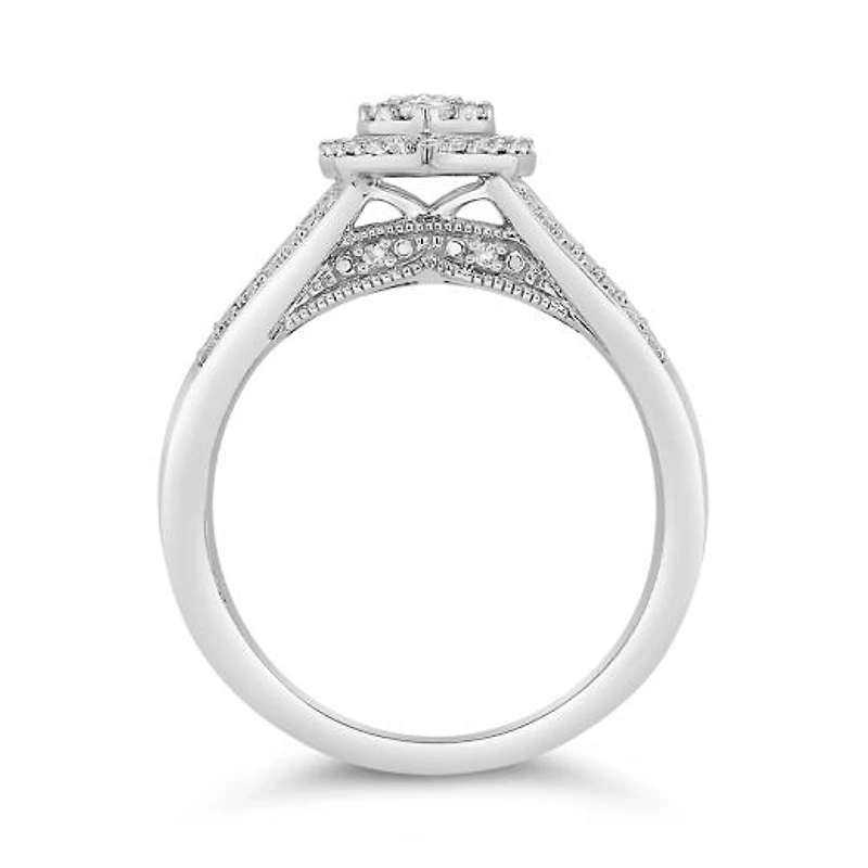 10K White Gold 0.50CTW Diamond Fashion Pear Shape Ring