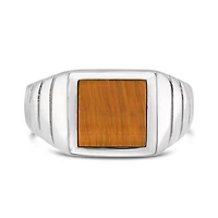 Sterling Silver Tiger Eye Ring Size Large