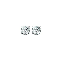 14K White Gold 0.75CT Diamond Solitaire Stud Earrings
