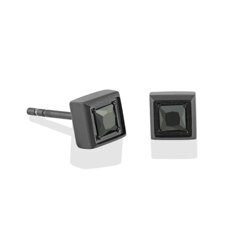 Stainless Steel Cubic Zirconia Square Studs