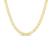 14K Yellow Gold 20" Diamond Cut Concave Curb Chain