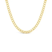 14K Yellow Gold 24" Diamond Cut Concave Curb Chain