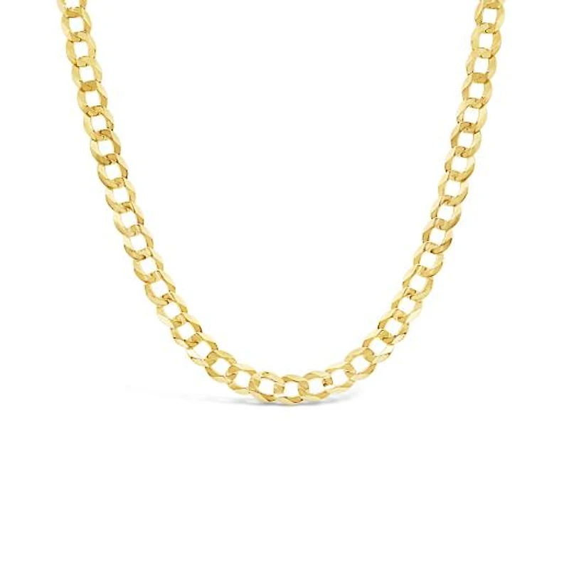 14K Yellow Gold 20" Diamond Cut Concave Curb Chain