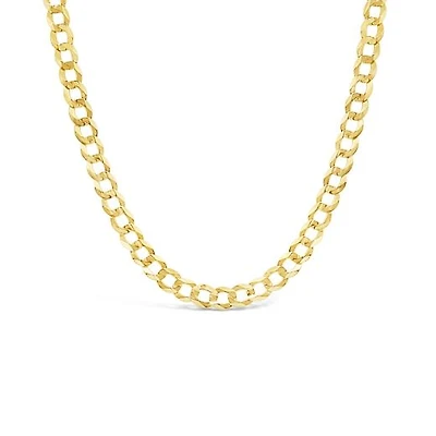 14K Yellow Gold 20" Diamond Cut Concave Curb Chain