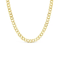 14K Yellow Gold 20" Diamond Cut Concave Curb Chain