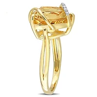 Julianna B Sterling Silver Citrine & Diamond Ring