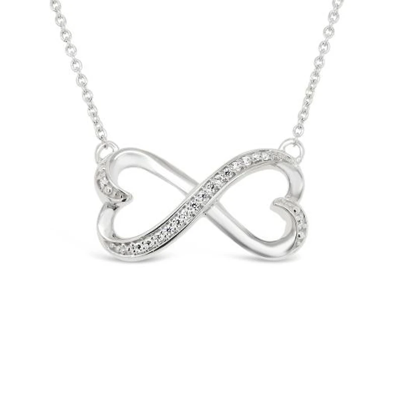 Sterling Silver Diamond Infinity Heart Necklace