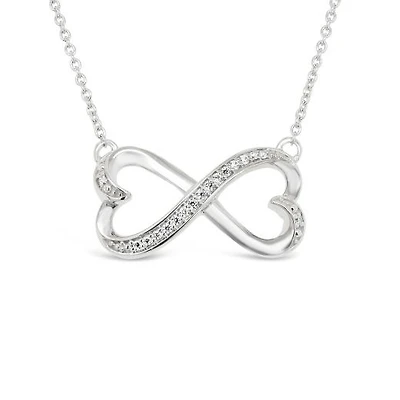 Sterling Silver Diamond Infinity Heart Necklace