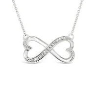 Sterling Silver Diamond Infinity Heart Necklace