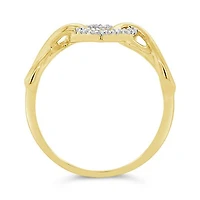 10K Yellow Gold Diamond Heart Promise Ring