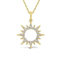 10K Yellow Gold Diamond Sun Pendant