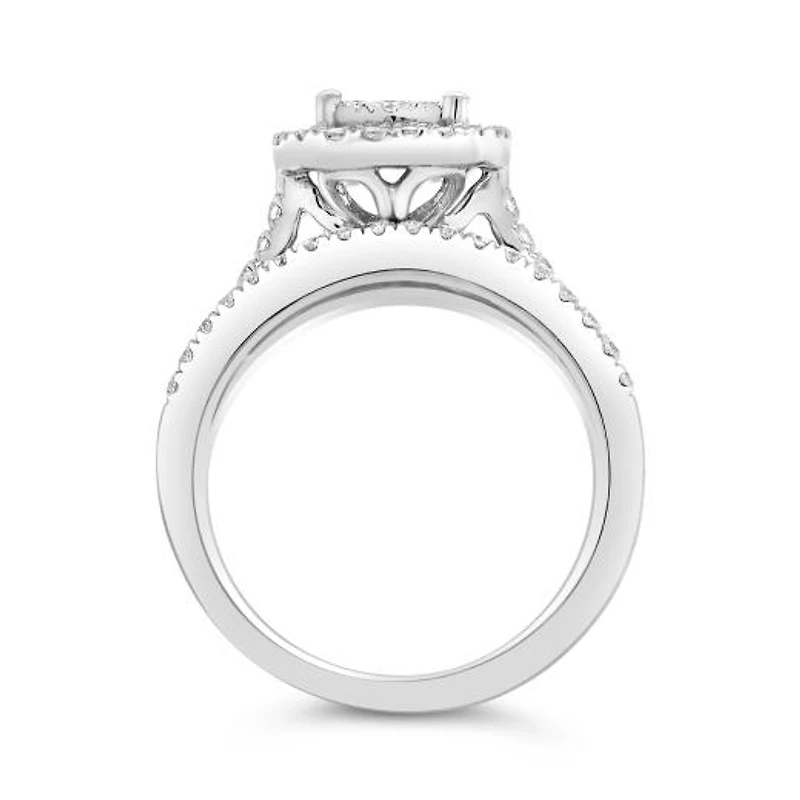 10K White Gold Diamond Three Piece Bridal Set 1.00CTW I2/HIJ