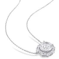 Julianna B 10K White Gold Created White Sapphire Pendant