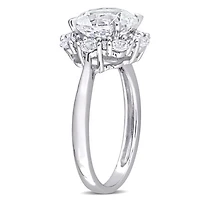 Julianna B 10K White Gold Created Sapphire Ring